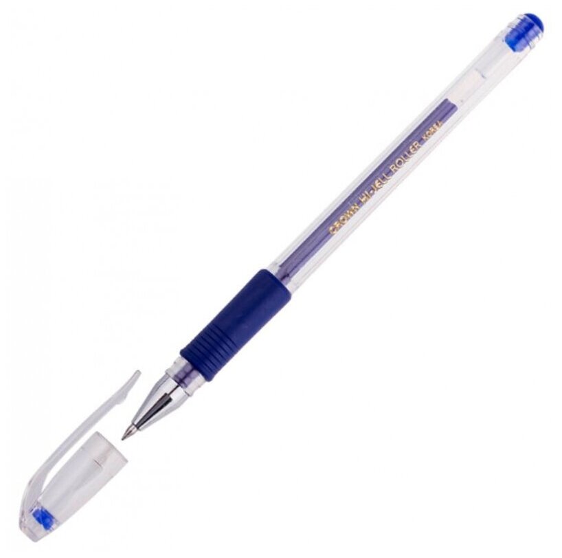 Ручка гелевая неавтоматическая Crown HJR-500R синяя (толщина линии 0.5 мм) - фотография № 7
