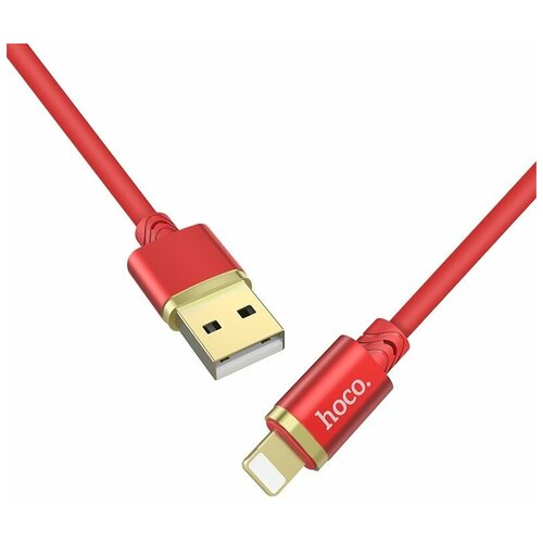 Кабель USB Lightning 8Pin HOCO U45 Gold collar 1м красный сзу usb 2 1a usb порт hoco c106a кабель lightning 8pin белый