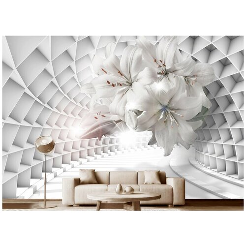 Фотообои на стену флизелиновые 3D Модный Дом Цветочный тоннель 400x270 см (ШxВ)