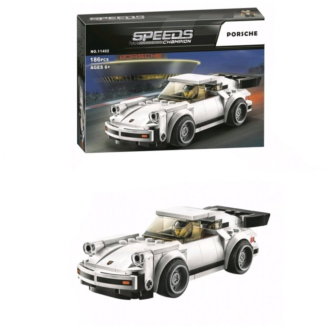 фото Конструктор/ Гонщики/ Гоночная машина Porsche 911/ 186 деталей/ 11402/ Подарок для мальчика