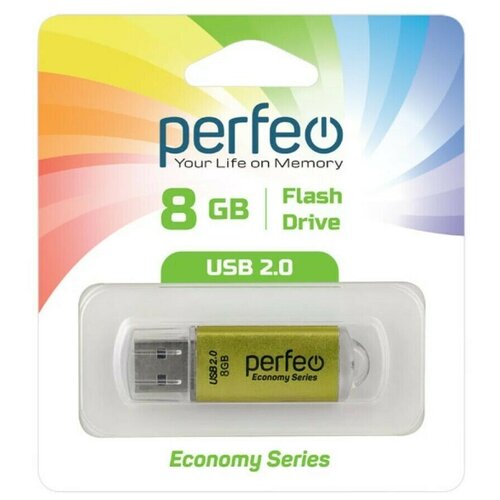 USB Флеш-накопитель USB накопитель Perfeo 8GB E01 Gold economy series