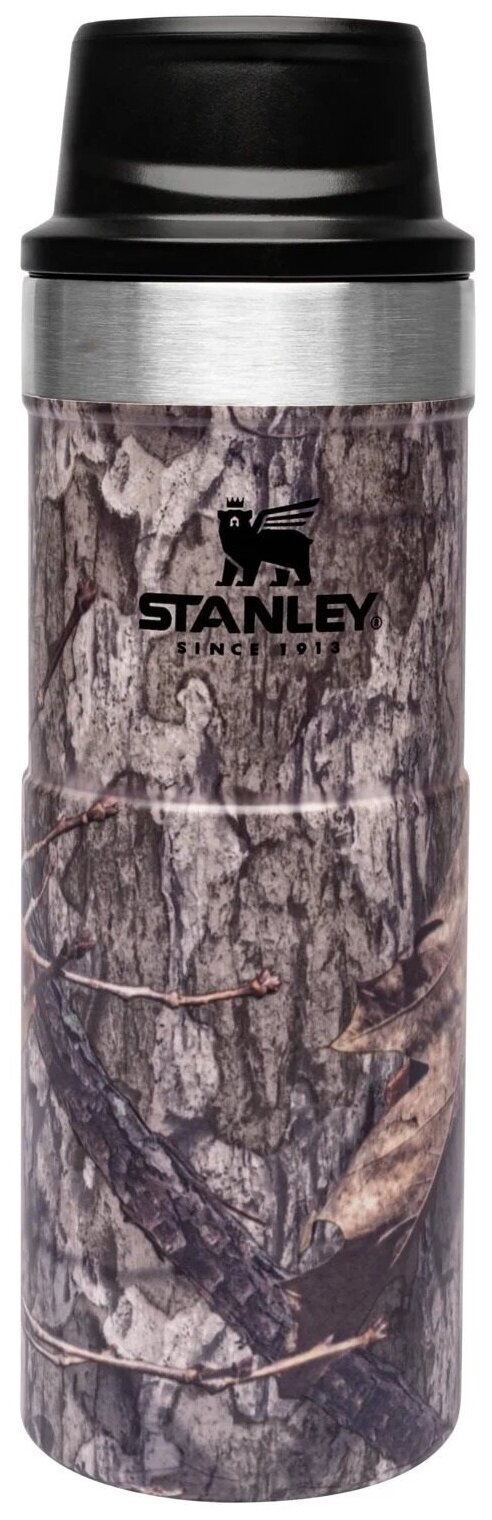 Термокружка STANLEY Classic Trigger Action 0.47L One hand 2.0 древесный камуфляж