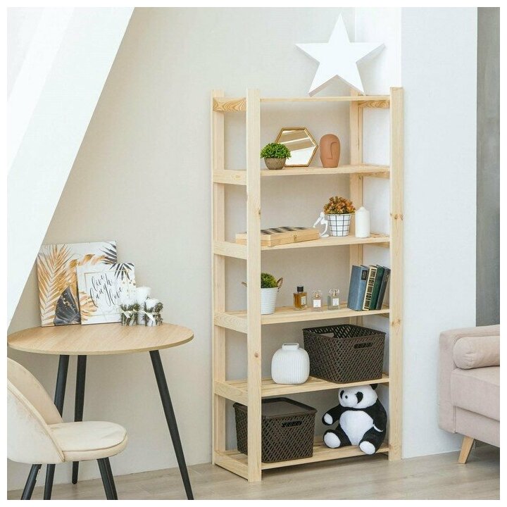 фото Стеллаж деревянный усиленный 180х84х37,5см, 6 полок