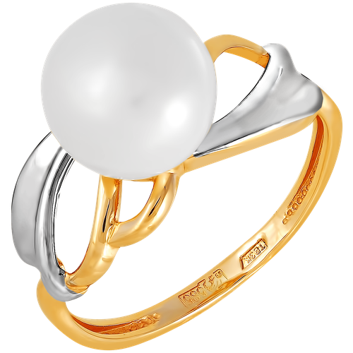 Кольцо АЙМИЛА, красное золото, 585 проба, жемчуг пресноводный, размер 18, золотой, белый кольцо из золота 585 пробы с пресноводным жемчугом р р 18 0