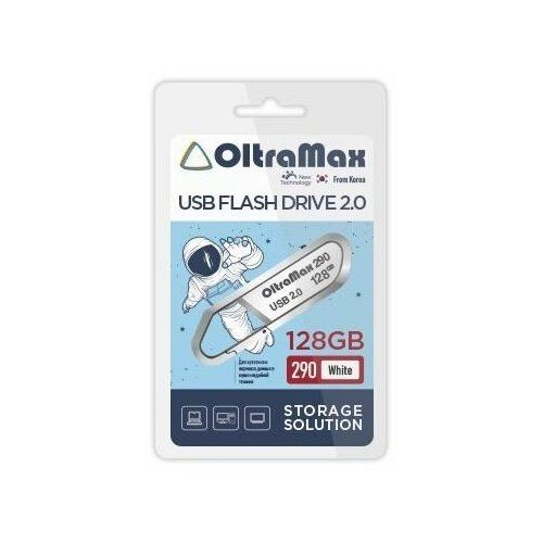 USB флэш-накопитель OLTRAMAX OM-128GB-290-White флэш накопитель hoco 6957531099857 ud4 usb 128gb 2 0 silver