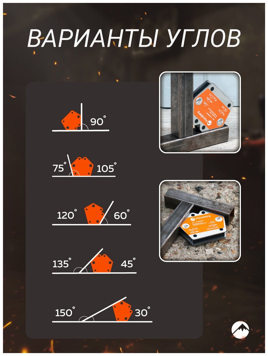 Усиленные магнитные уголки Forceberg для сварки и монтажа для 6 углов, усилие до 12.5 кг, 2 шт - фотография № 6
