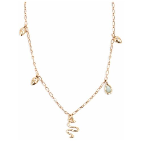 Колье с золотым покрытием cо вставкой из стекла