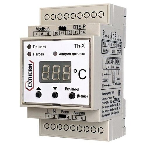 extherm датчик температуры универсальный extherm ts 3 0 EXTHERM Термостат универсальный одноканальный для управления системами электрообогрева с передачей данных через интерфейс RS-485 по протоколу MOD_BUS/RTU EXTHERM Th-X