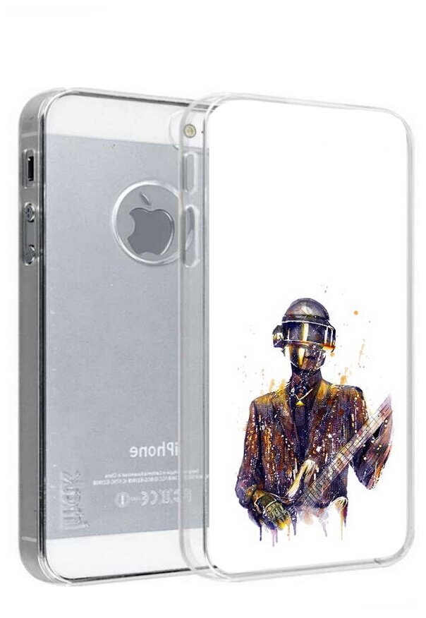 Чехол задняя-панель-накладка-бампер MyPads космо-гитарист для iPhone 5/5S/SE/5SE противоударный