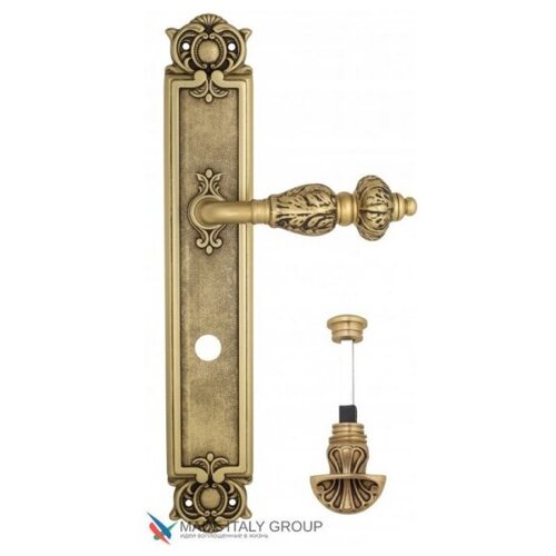 Дверная ручка Venezia LUCRECIA WC-4 на планке PL97 французское золото + коричневый