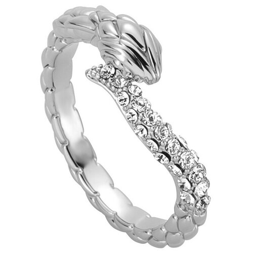 Кольцо Just Cavalli, латунь, родирование, кристалл, размер 16.5, серебряный