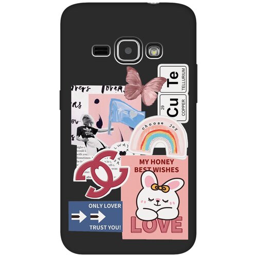 Матовый чехол Cute Stickers для Samsung Galaxy J1 (2016) / Самсунг Джей 1 2016 с 3D эффектом черный матовый чехол unicorns and candies для samsung galaxy j1 2016 самсунг джей 1 2016 с 3d эффектом черный