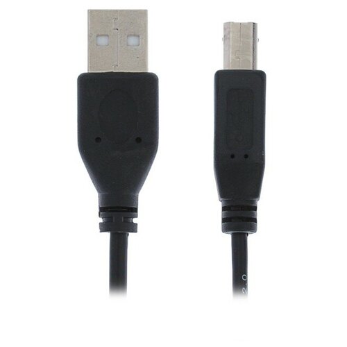 Кабель интерфейсный Гарнизон GCC-USB2-AMBM-1M, USB2.0, A(m)-B(m), до 480 Мб/с, 1 м, черный кабель гарнизон usb 2 0 am bm 3m gcc usb2 ambm 3m