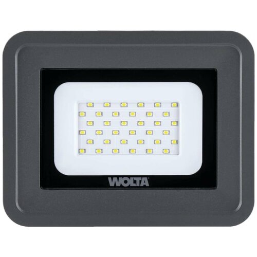 Светодиодный прожектор WOLTA WFLY-30W/06 30Вт 3000K IP65 2700лм серый