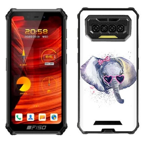 Чехол задняя-панель-накладка-бампер MyPads слоник в очках для Oukitel F150 Bison 2021 противоударный