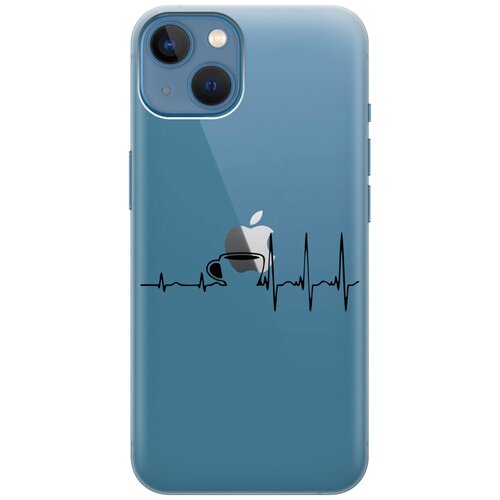 Силиконовый чехол на Apple iPhone 13 / Эпл Айфон 13 с рисунком Coffee Cardiogram силиконовый чехол на apple iphone 13 эпл айфон 13 с рисунком coffee cardiogram