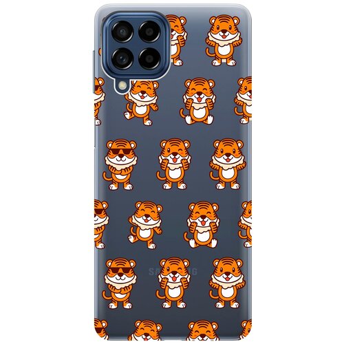 Силиконовый чехол с принтом Tigers Pattern для Samsung Galaxy M53 5G / Самсунг М53 5г силиконовый чехол с принтом fck pattern для samsung galaxy m53 5g самсунг м53 5г