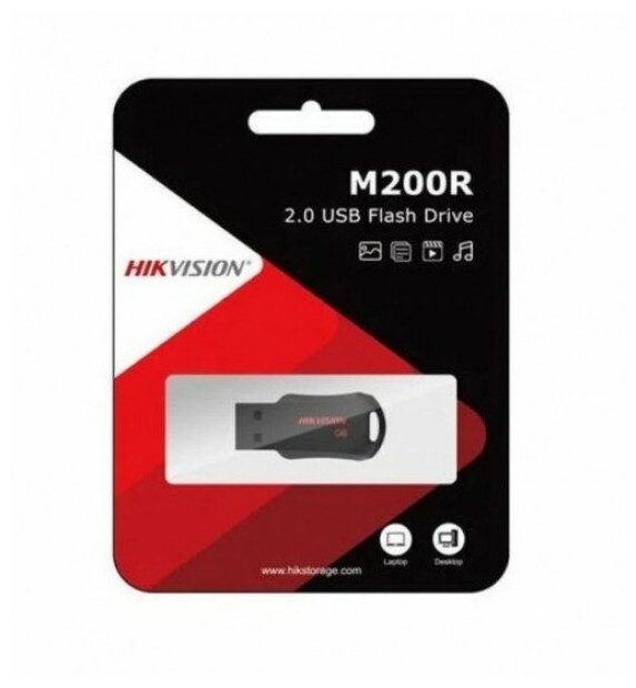 Флешка Hikvision HS-USB-M200R/8G 8ГБ USB2.0 черный - фото №3