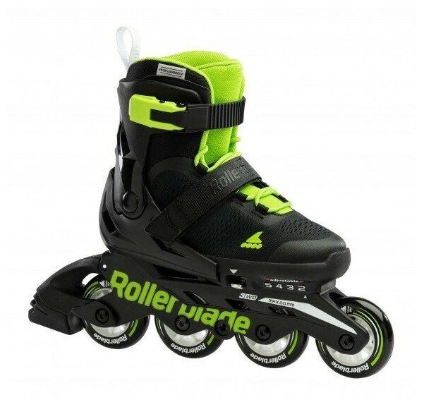 Детские ролики Rollerblade Microblade - 2022 Black/Green р. 33-36.5