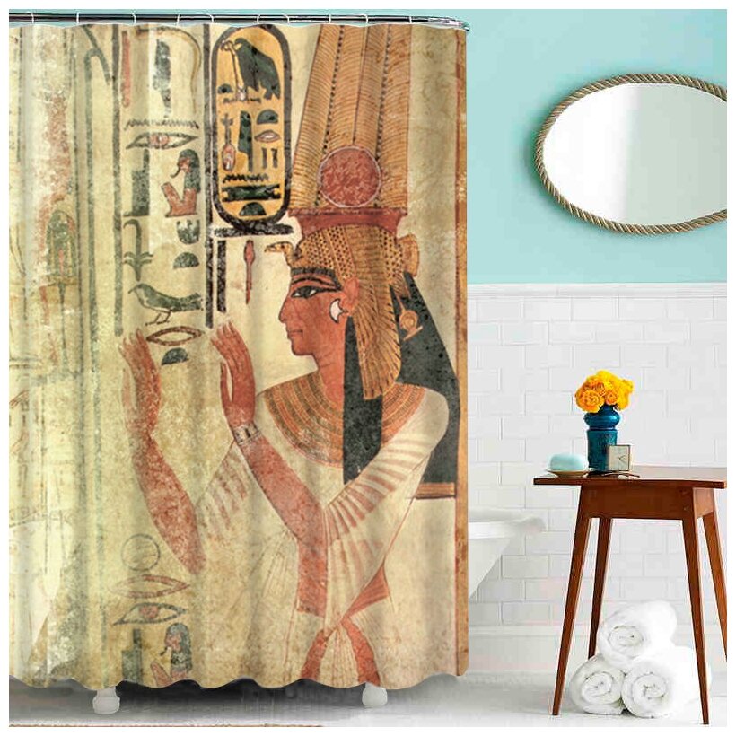 Шторка для ванной комнаты 180x200 из водонепроницаемой ткани Египет MZ-148 Melodia Della Vita