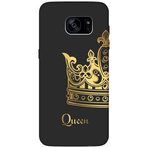 силиконовый чехол янтарные соты на samsung galaxy s7 edge самсунг с7 эдж Матовый чехол True Queen для Samsung Galaxy S7 Edge / Самсунг С7 Эдж с 3D эффектом черный