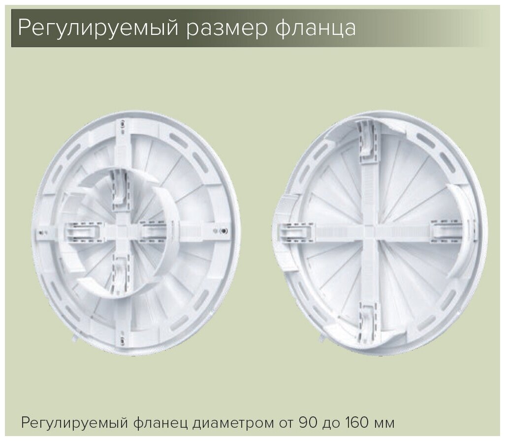 Решетка универсальная регулируемая D180 с фланцем D90-160 - фотография № 6