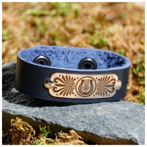 фото Браслет "чур меня", натуральная кожа, сталь