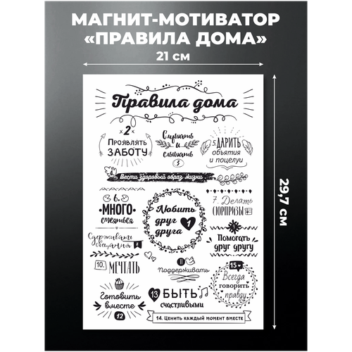 Магнит на холодильник Правила дома Б 20х30 см Мир Печатей 319₽