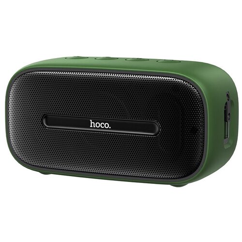 Колонка портативная HOCO BS43, Cool sound, пластик, Bluetooth, FM, TF, AUX, TWS, водонепроницаемый, цвет: зелёный