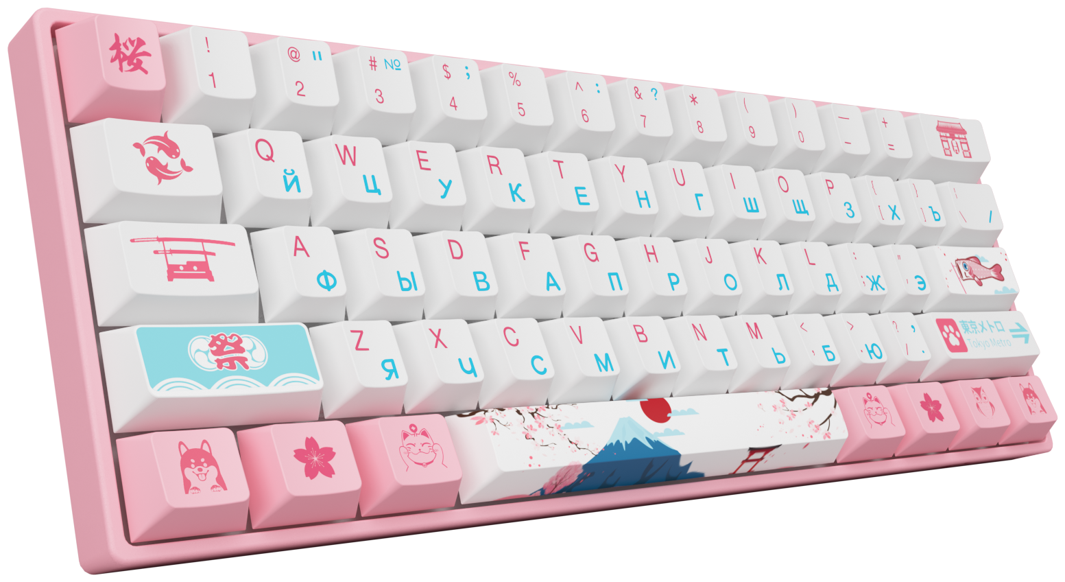 Игровая механическая клавиатура AKKO 3061 World Tour Tokyo R2 (Rus), CS Jelly Pink