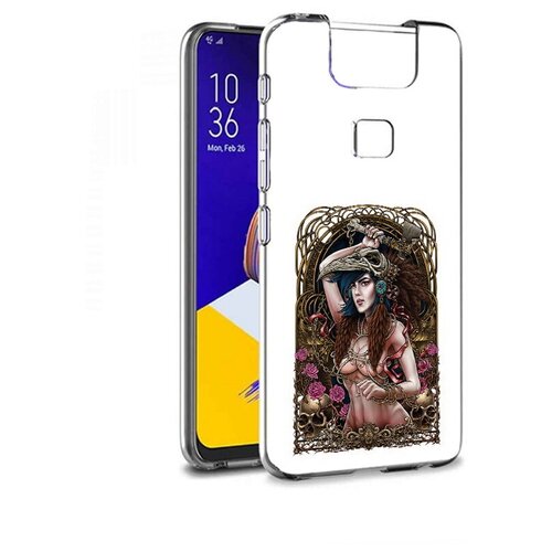 Чехол задняя-панель-накладка-бампер MyPads красивая девушка рисунок для ASUS ZenFone 6 (2019) ZS630KL противоударный