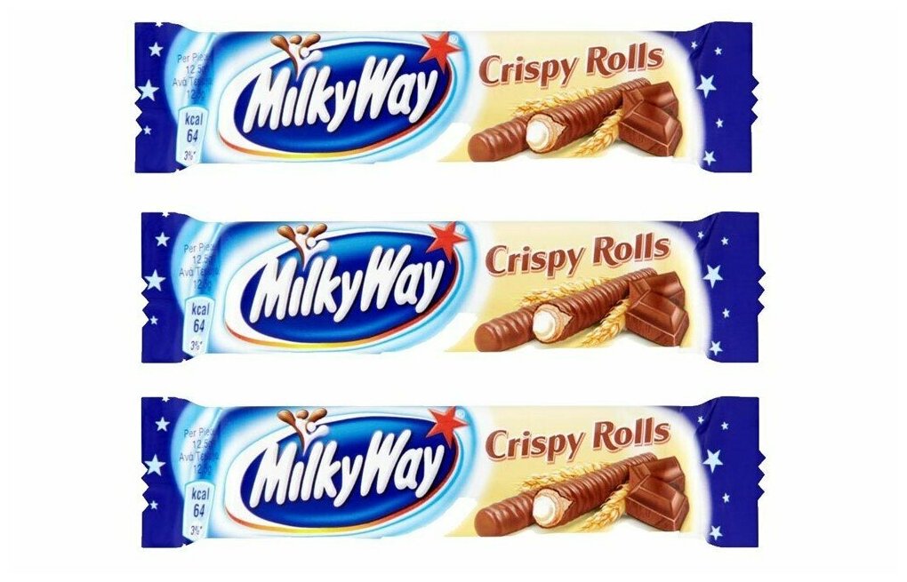 Вафельные трубочки Milky Way Crispy Rolls (США), 22,5 г (3 шт) - фотография № 1