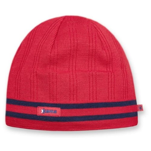 Шапка Kama зимняя, шерсть, утепленная, размер UNI, красный