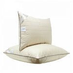 Подушка для сна Camel gold-line Тик х/б 50х70 нап. 30% верб. шерсть, 70% лебяжий пух - изображение