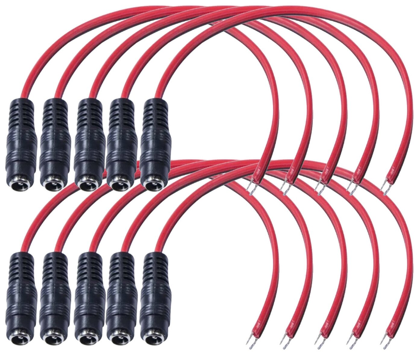 Разъем питания с кабелем DC (мама) под пайку для камер видеонаблюдения гнездо 2.1x5.5 мм 20см RIPO 10 штук 005-200037/10 — купить в интернет-магазине по низкой цене на Яндекс Маркете