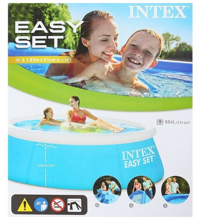 Бассейн надувной Easy Set 183*51 см Intex (28101NP) - фотография № 12