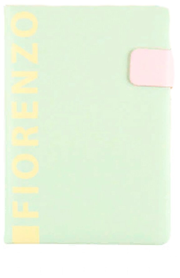 Ежедневник А5 н/д тв обл 7Бц к/з поролон 168л FIORENZO Macaroons тонир 2ляссе желт срез на магн карман 213333 мятный