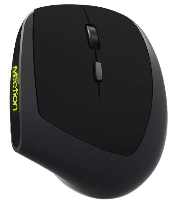 Вертикальная мышь Meetion R390 (беспроводная, игровая, подсветка, 6 кнопок, черная)