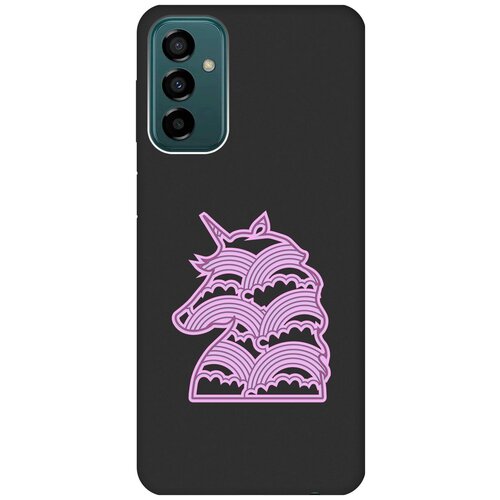 Матовый чехол Rainbow Unicorn для Samsung Galaxy M23 5G / Самсунг М23 5г с 3D эффектом черный матовый чехол formula для samsung galaxy m23 5g самсунг м23 5г с 3d эффектом черный