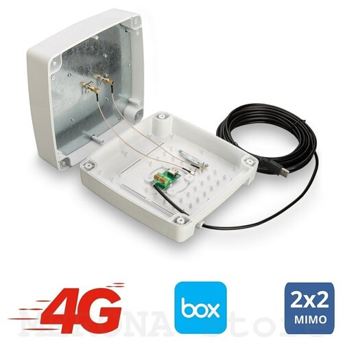 антенна 3g 4g lte серия max 2x28 dbi box с встроенным модемом на печатных платах цифриус max box modem Комплект усиления Интернета 4G LTE 3G BOX - антенна с гермобоксом 15 dBi, 1700-2700 МГц + USB-модем Olax F90 LTE Pro+ WiFi-роутер