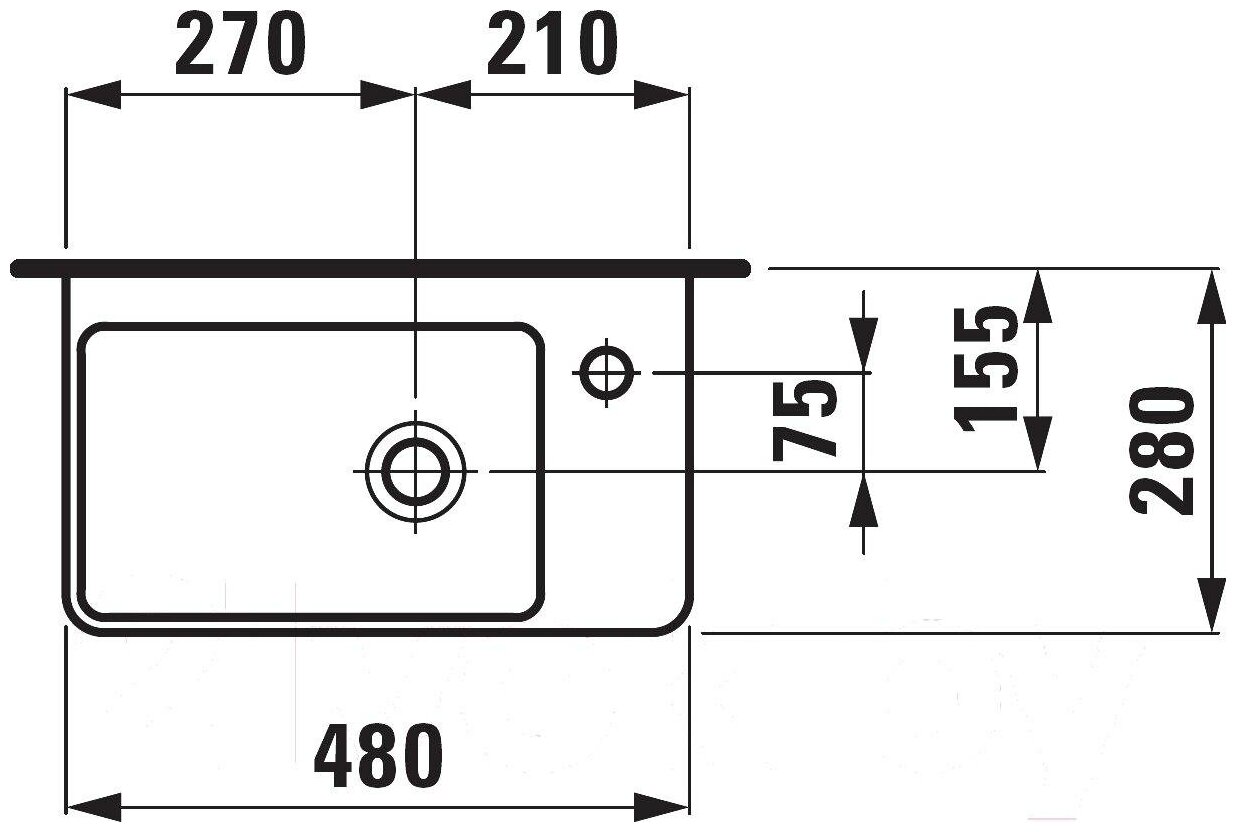 Раковина для ванной Laufen PRO S 48х28см правая (8.1595.4.000.104.1) - фотография № 3