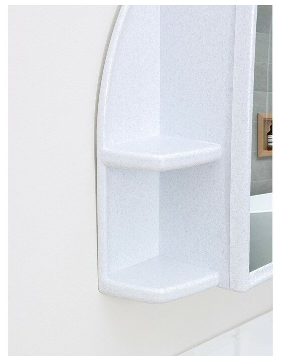 Шкафчик для ванной комнаты c зеркалом «Орион», цвет белый мрамор - фотография № 5
