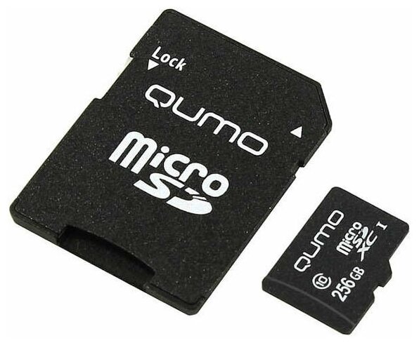 Карта памяти 256Gb - Qumo MicroSDXC UHS-I U3 Pro Seria 3.0 QM256GMICSDXC10U3 с адаптером SD