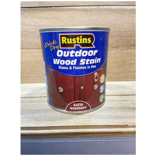 Финишная тонировка пропитка Outdoor Wood Stain,быстросохнущая краска для дерева и мебели,колер 500мл Махагон