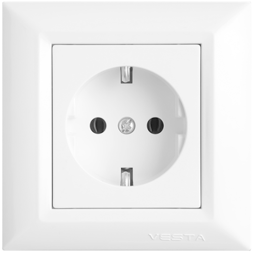 Розетка Vesta-Electric Roma одинарная с заземлением