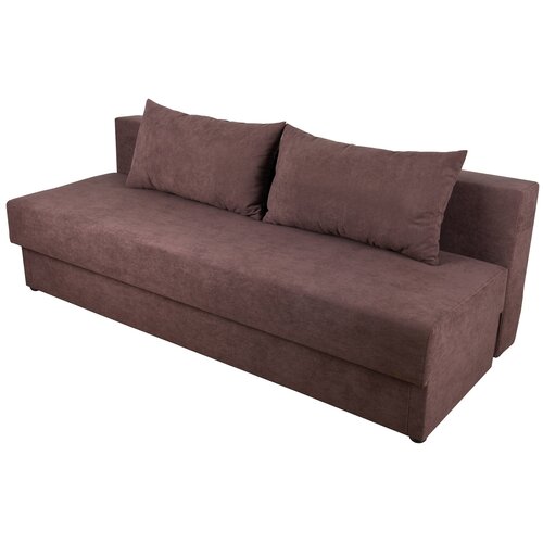 Диван еврокнижка «Компакт», коричневый велюр, 190*80*67 см, без подлокотников для гостиной