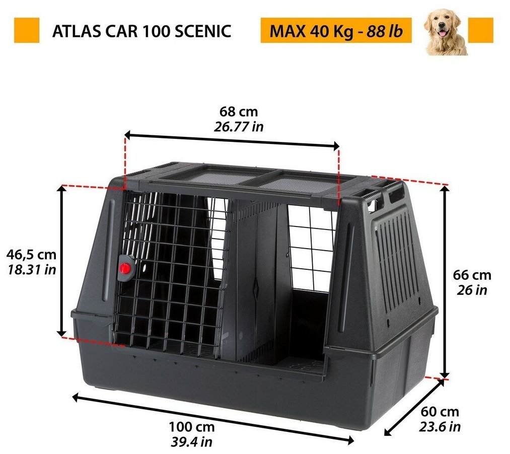 Контейнер-переноска для собак, ATLAS CAR 100 SCENIC, 100 х 60 х 66 см - фотография № 11
