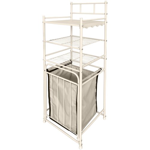 Стеллаж с корзиной для белья 3-х ярусный цв. бежевый