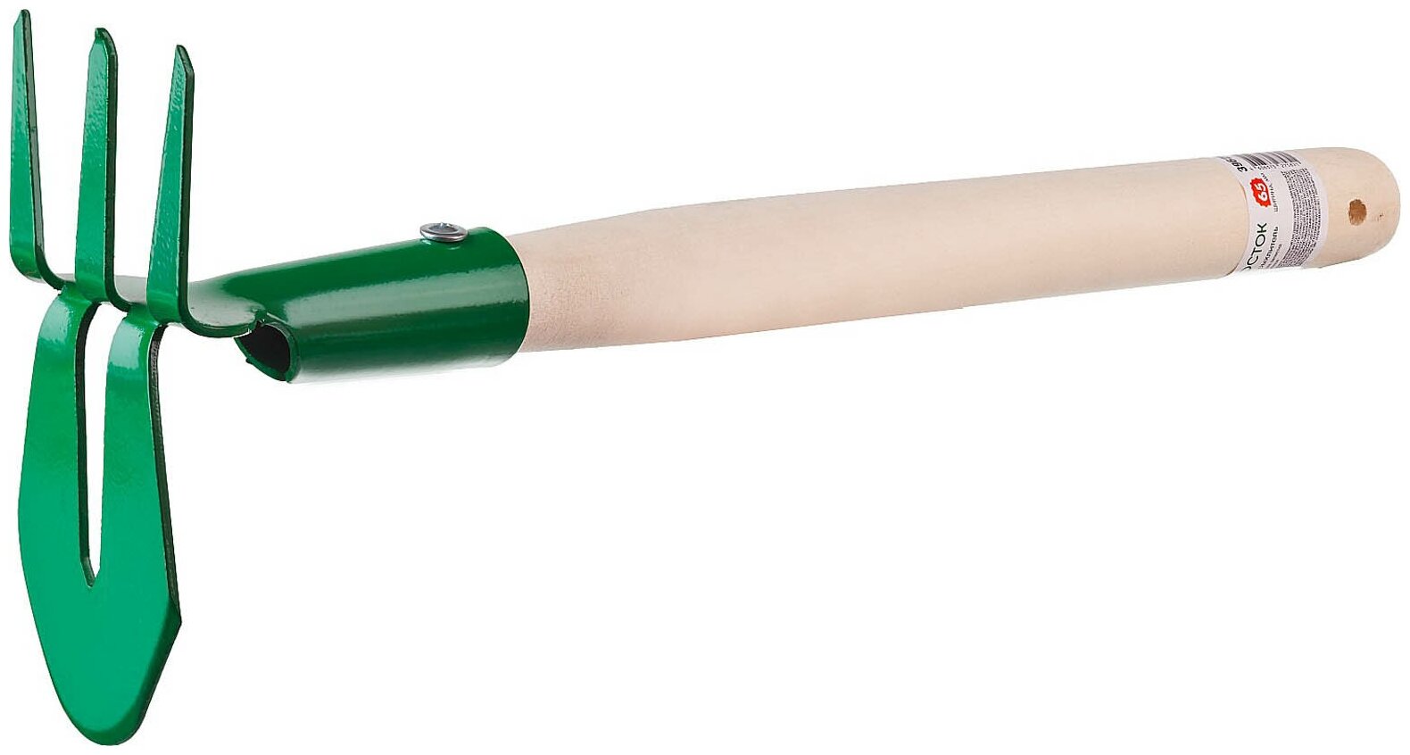 Мотыга-рыхлитель росток 155x70x425 мм, лепесток+3 зуба, прямая, с деревянной ручкой 39625 - фотография № 4