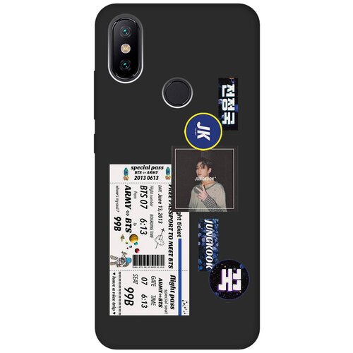 Матовый чехол BTS Stickers для Xiaomi Mi 6X / Mi A2 / Сяоми Ми 6Х / Ми А2 с 3D эффектом черный силиконовый чехол лунное небо на xiaomi mi 6x mi a2 сяоми ми 6х ми а2